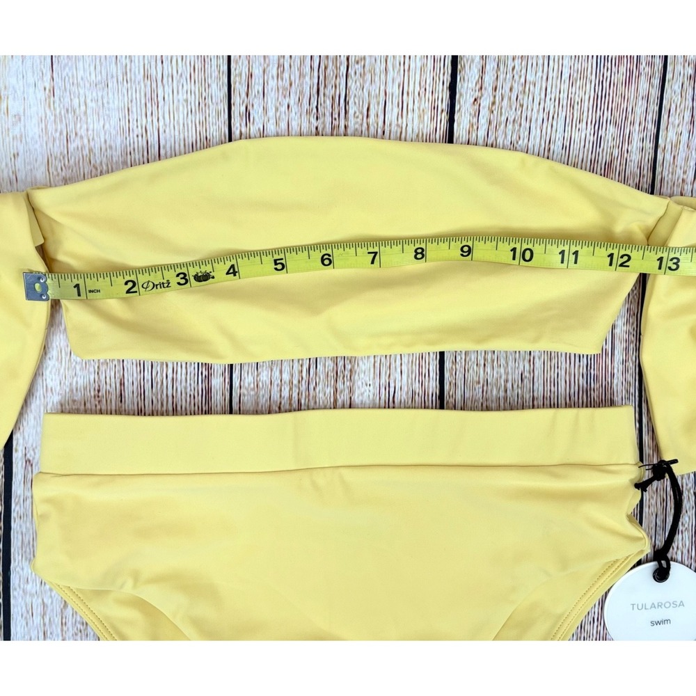 Tularosa Felicity Revolve Yellow Bikini Set Small Off Shoulder High‎ Waist NWT - Picture 6 of 9